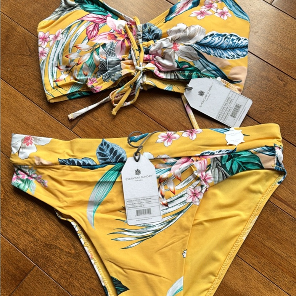 Floral Yellow Bikini Set - Picture 2 of 8
